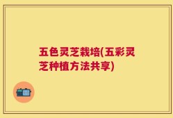 五色灵芝栽培(五彩灵芝种植方法共享)