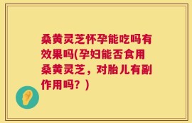桑黄灵芝怀孕能吃吗有效果吗(孕妇能否食用桑黄灵芝，对胎儿有副作用吗？)