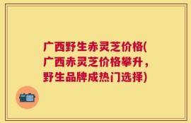 广西野生赤灵芝价格(广西赤灵芝价格攀升，野生品牌成热门选择)