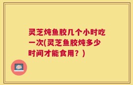 灵芝炖鱼胶几个小时吃一次(灵芝鱼胶炖多少时间才能食用？)