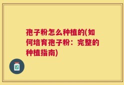 孢子粉怎么种植的(如何培育孢子粉：完整的种植指南)