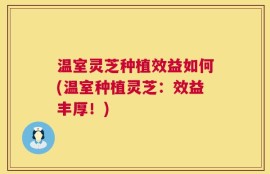 温室灵芝种植效益如何(温室种植灵芝：效益丰厚！)