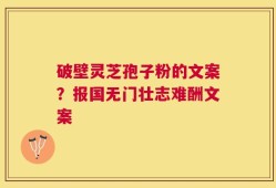 破壁灵芝孢子粉的文案？报国无门壮志难酬文案