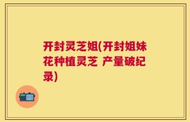 开封灵芝姐(开封姐妹花种植灵芝 产量破纪录)