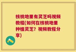核桃地里有灵芝吗视频教程(如何在核桃地里种植灵芝？视频教程分享)