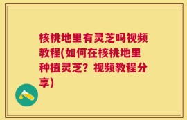 核桃地里有灵芝吗视频教程(如何在核桃地里种植灵芝？视频教程分享)