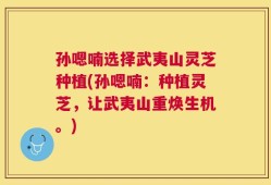 孙嗯喃选择武夷山灵芝种植(孙嗯喃：种植灵芝，让武夷山重焕生机。)
