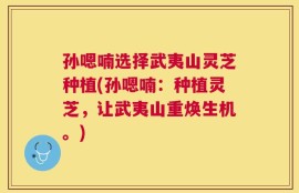孙嗯喃选择武夷山灵芝种植(孙嗯喃：种植灵芝，让武夷山重焕生机。)