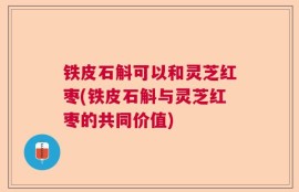 铁皮石斛可以和灵芝红枣(铁皮石斛与灵芝红枣的共同价值)
