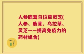 人参鹿茸乌拉草灵芝(人参、鹿茸、乌拉草、灵芝——提高免疫力的药材组合)