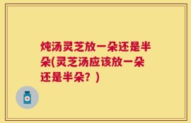 炖汤灵芝放一朵还是半朵(灵芝汤应该放一朵还是半朵？)