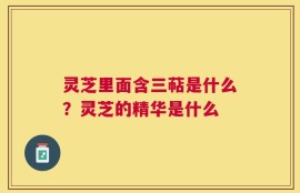 灵芝里面含三萜是什么？灵芝的精华是什么