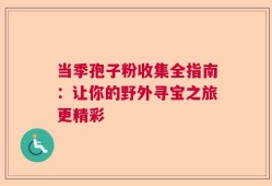当季孢子粉收集全指南：让你的野外寻宝之旅更精彩