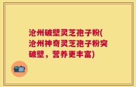 沧州破壁灵芝孢子粉(沧州神奇灵芝孢子粉突破壁，营养更丰富)
