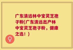 广东清远林中宝灵芝孢子粉(广东清远出产林中宝灵芝孢子粉，健康之选！)