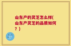 山东产的灵芝怎么样(山东产灵芝的品质如何？)
