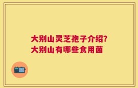 大别山灵芝孢子介绍？大别山有哪些食用菌