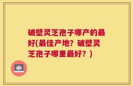 破壁灵芝孢子哪产的最好(最佳产地？破壁灵芝孢子哪里最好？)