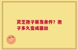灵芝孢子萌发条件？孢子多久变成菌丝
