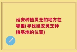延安种植灵芝的地方在哪里(寻找延安灵芝种植基地的位置)