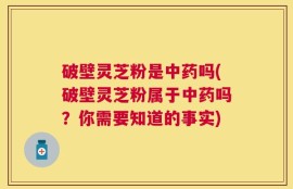 破壁灵芝粉是中药吗(破壁灵芝粉属于中药吗？你需要知道的事实)