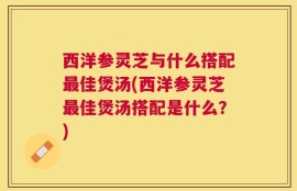 西洋参灵芝与什么搭配最佳煲汤(西洋参灵芝最佳煲汤搭配是什么？)