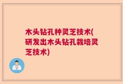木头钻孔种灵芝技术(研发出木头钻孔栽培灵芝技术)