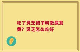 吃了灵芝孢子粉撒尿发黄？灵芝怎么吃好