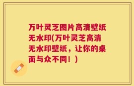 万叶灵芝图片高清壁纸无水印(万叶灵芝高清无水印壁纸，让你的桌面与众不同！)