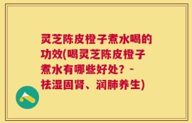 灵芝陈皮橙子煮水喝的功效(喝灵芝陈皮橙子煮水有哪些好处？- 祛湿固肾、润肺养生)