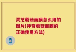 灵芝蘑菇面膜怎么用的图片(神奇蘑菇面膜的正确使用方法)