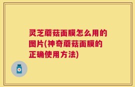 灵芝蘑菇面膜怎么用的图片(神奇蘑菇面膜的正确使用方法)