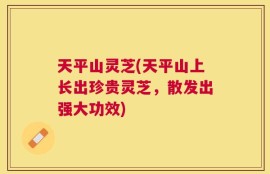 天平山灵芝(天平山上长出珍贵灵芝，散发出强大功效)