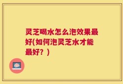 灵芝喝水怎么泡效果最好(如何泡灵芝水才能最好？)