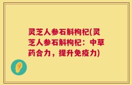 灵芝人参石斛枸杞(灵芝人参石斛枸杞：中草药合力，提升免疫力)