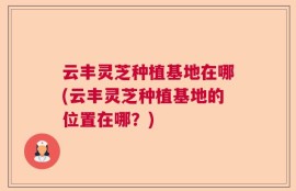 云丰灵芝种植基地在哪(云丰灵芝种植基地的位置在哪？)