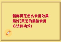 新鲜灵芝怎么食用效果最好(灵芝的最佳食用方法和功效)
