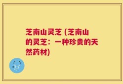 芝南山灵芝 (芝南山的灵芝：一种珍贵的天然药材)