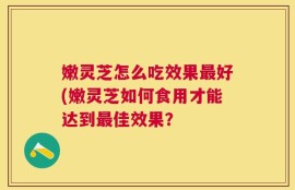 嫩灵芝怎么吃效果最好(嫩灵芝如何食用才能达到最佳效果？