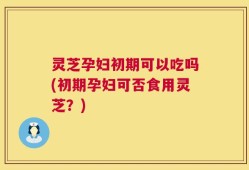 灵芝孕妇初期可以吃吗(初期孕妇可否食用灵芝？)