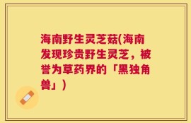 海南野生灵芝菇(海南发现珍贵野生灵芝，被誉为草药界的「黑独角兽」)