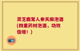 灵芝鹿茸人参天麻泡酒(四重药材泡酒，功效倍增！)