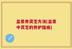 盆景养灵芝方法(盆景中灵芝的养护指南)