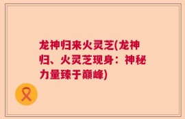 龙神归来火灵芝(龙神归、火灵芝现身：神秘力量臻于巅峰)