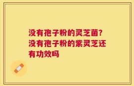 没有孢子粉的灵芝菌？没有孢子粉的紫灵芝还有功效吗