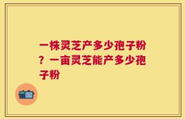 一株灵芝产多少孢子粉？一亩灵芝能产多少孢子粉