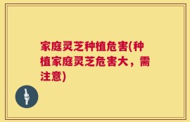 家庭灵芝种植危害(种植家庭灵芝危害大，需注意)
