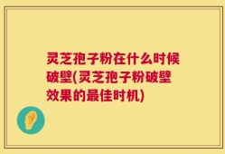灵芝孢子粉在什么时候破壁(灵芝孢子粉破壁效果的最佳时机)
