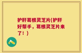 护肝葛根灵芝片(护肝好帮手，葛根灵芝片来了！)