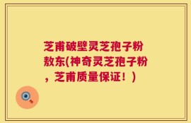 芝甫破壁灵芝孢子粉 敖东(神奇灵芝孢子粉，芝甫质量保证！)